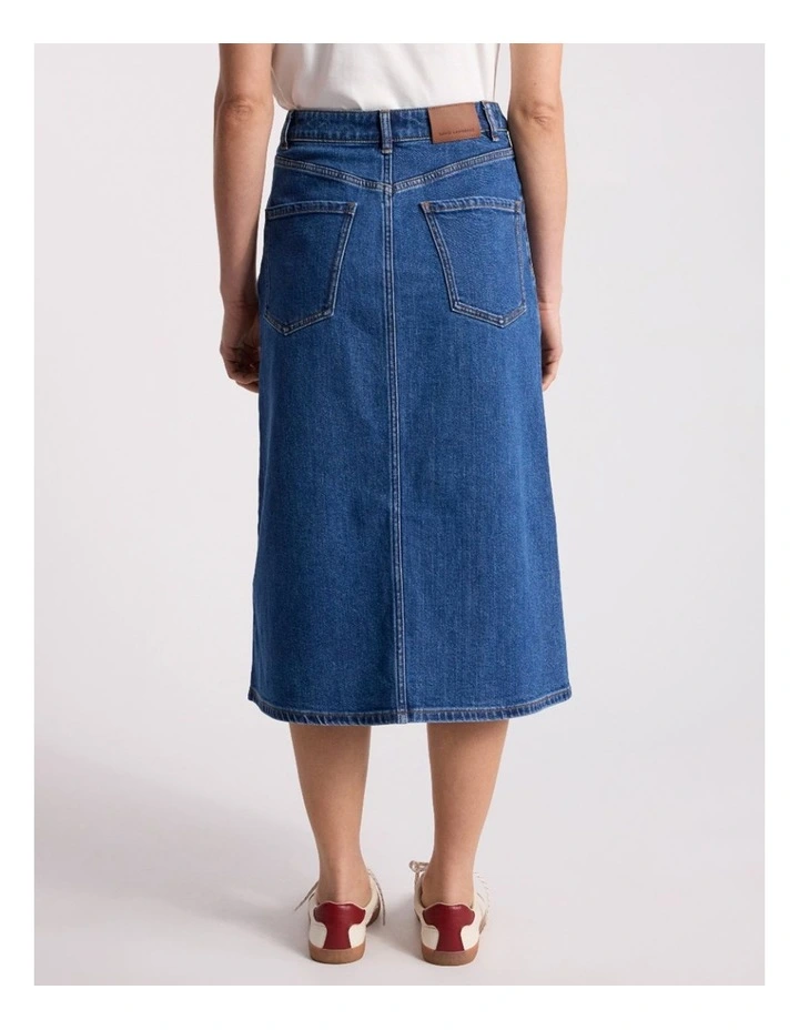 Marion Denim Skirt in Mid Blue image 5
