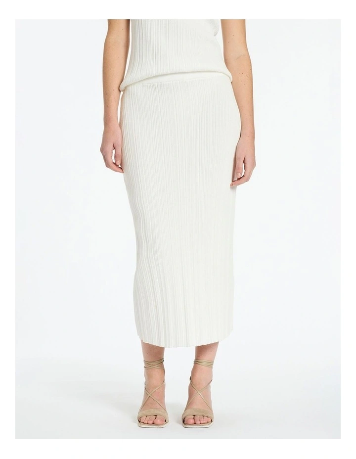 Callice Knit Skirt in Ivory image 2