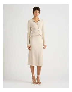 Eula Sparkle Knit Skirt in Gilver Sparkle