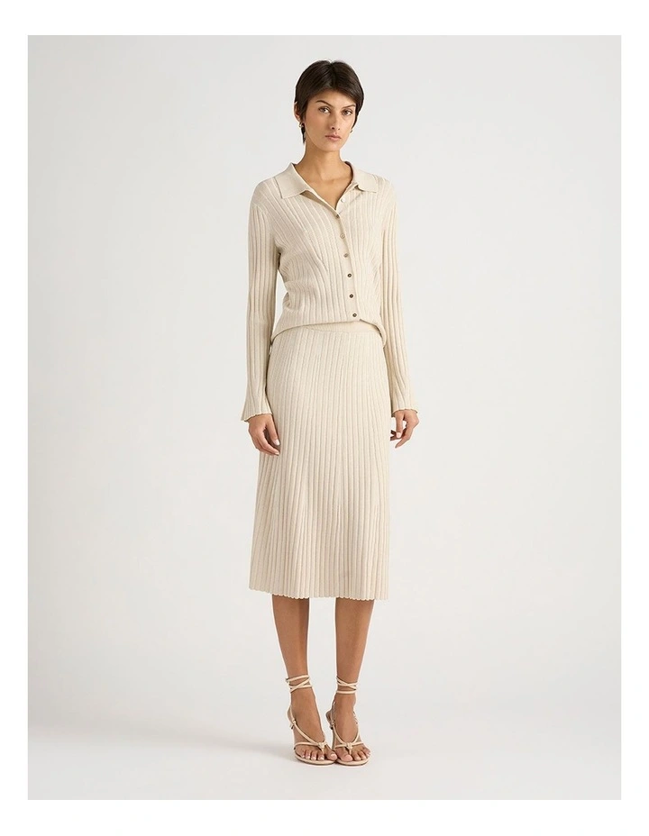 Eula Sparkle Knit Skirt in Gilver Sparkle image 1