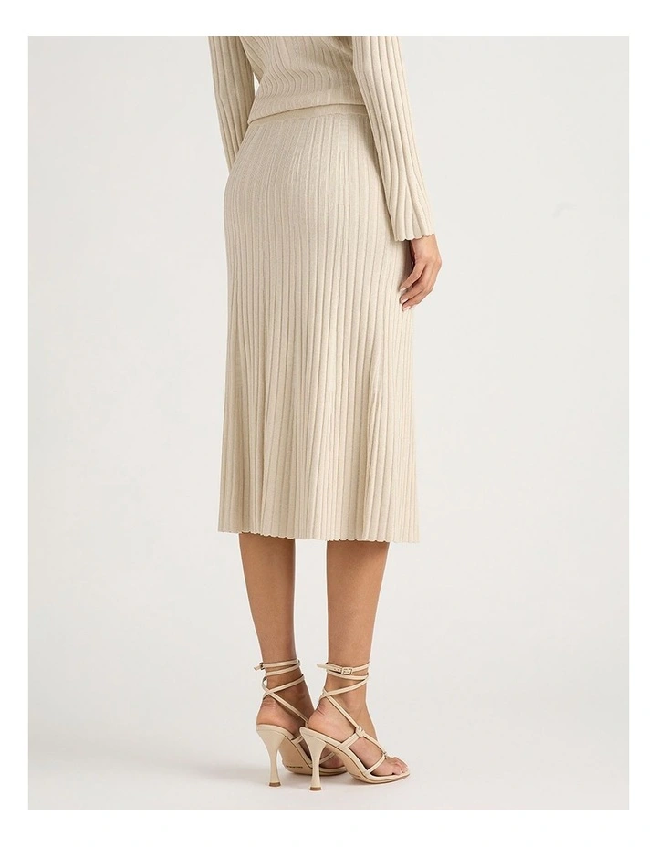 Eula Sparkle Knit Skirt in Gilver Sparkle image 3