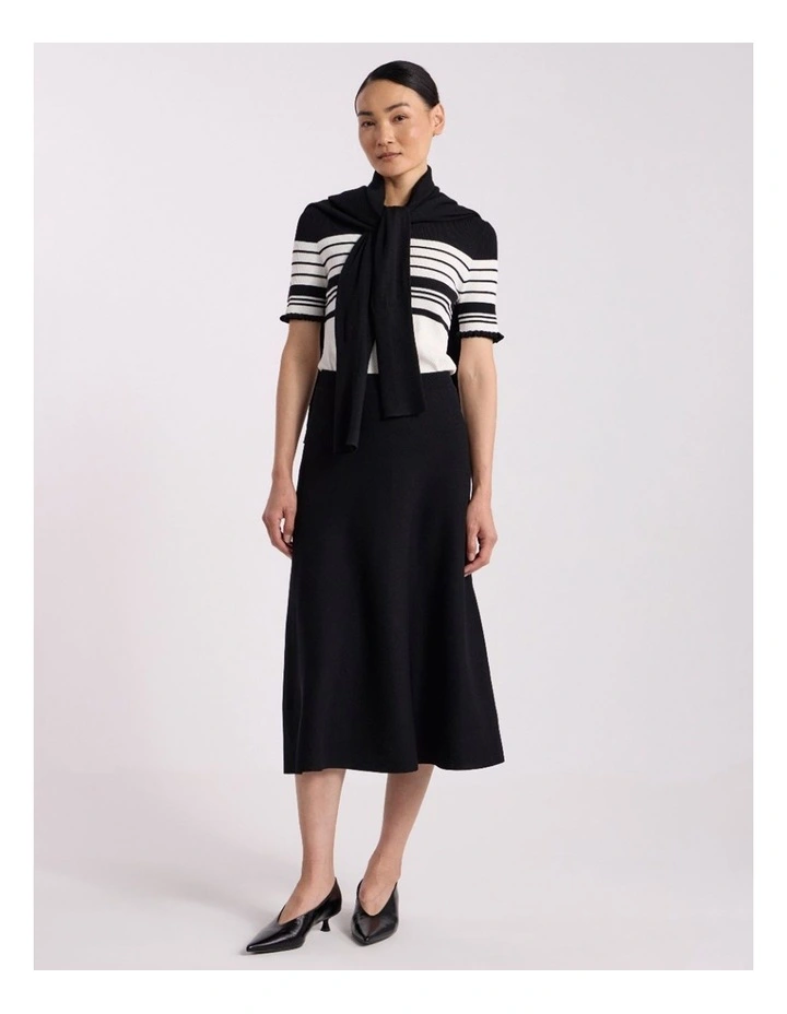 Maven Knit Midi Skirt in Black image 1