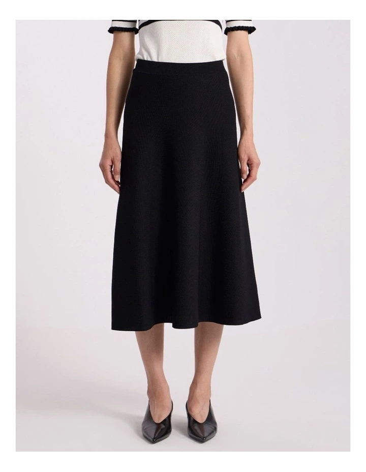 Maven Knit Midi Skirt in Black image 2