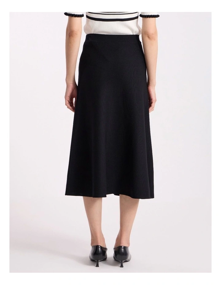 Maven Knit Midi Skirt in Black image 4