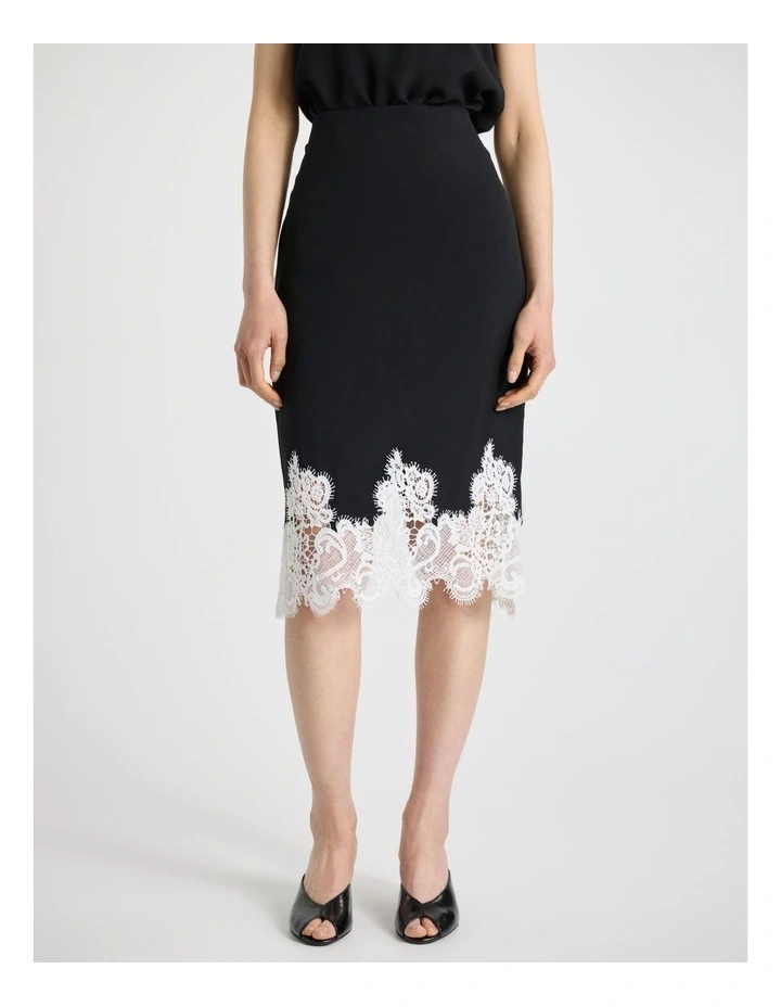 Melody Lace Skirt in Black/White image 2