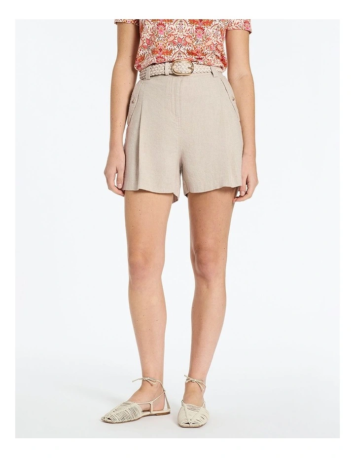 Emilio Relaxed Linen Short in Pannacotta Slub image 2