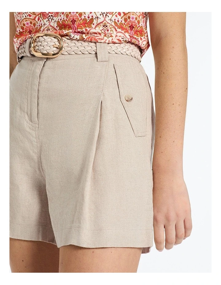Emilio Relaxed Linen Short in Pannacotta Slub image 4