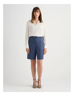 Chaya Linen Blend Short in Steel Blue