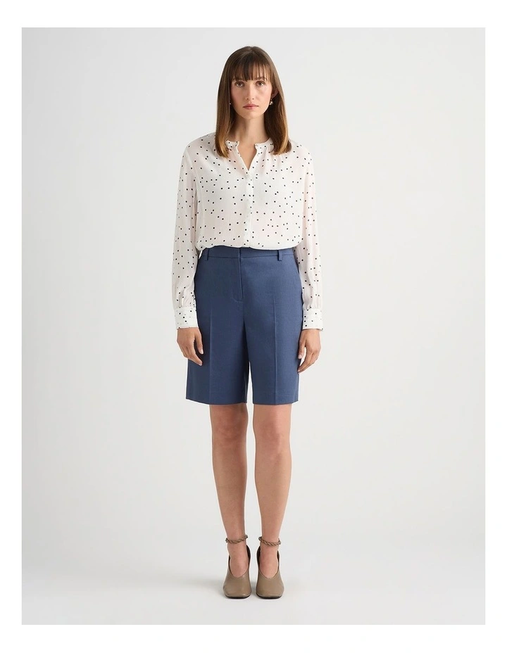 Chaya Linen Blend Short in Steel Blue image 1
