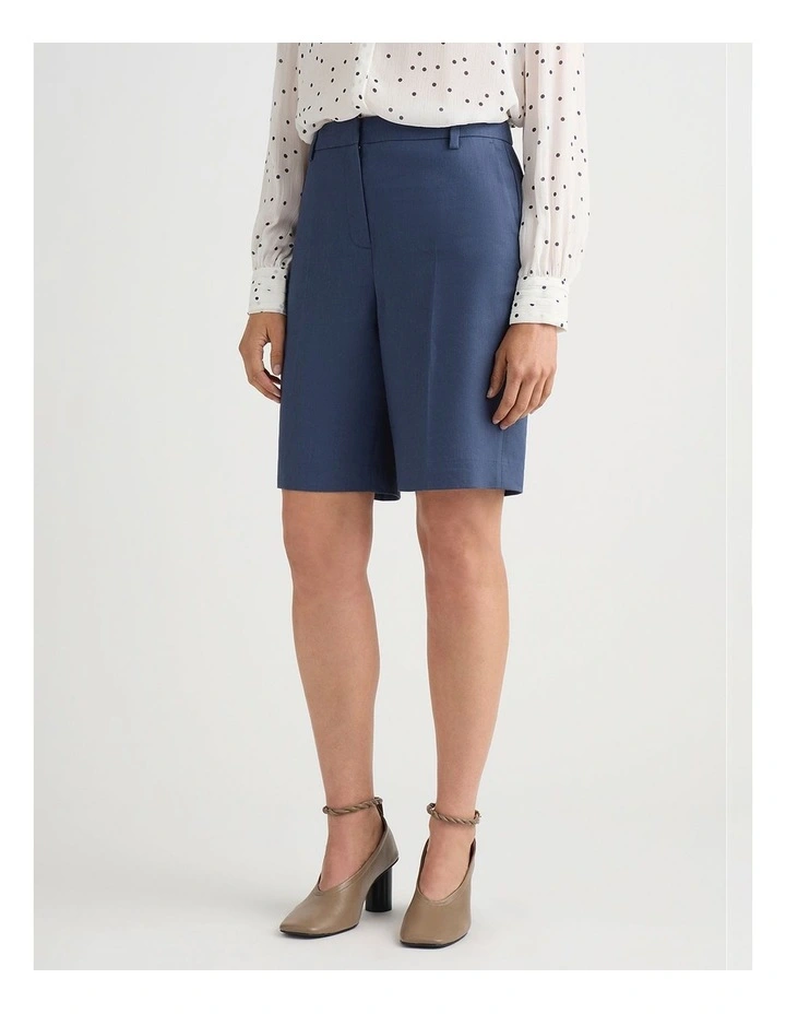 Chaya Linen Blend Short in Steel Blue image 4