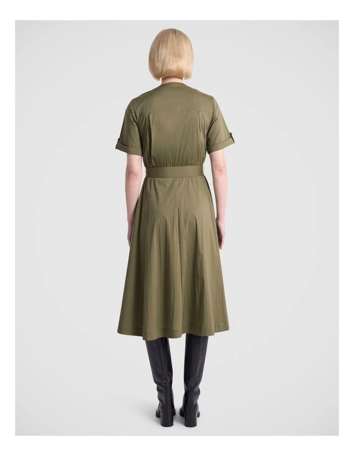 Ana Cotton Blend Shirt Dress in Fern image 3