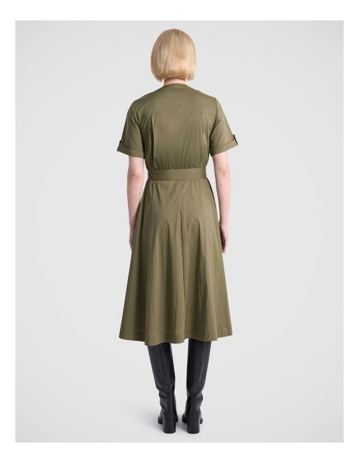 Ana Cotton Blend Shirt Dress in Fern image 5