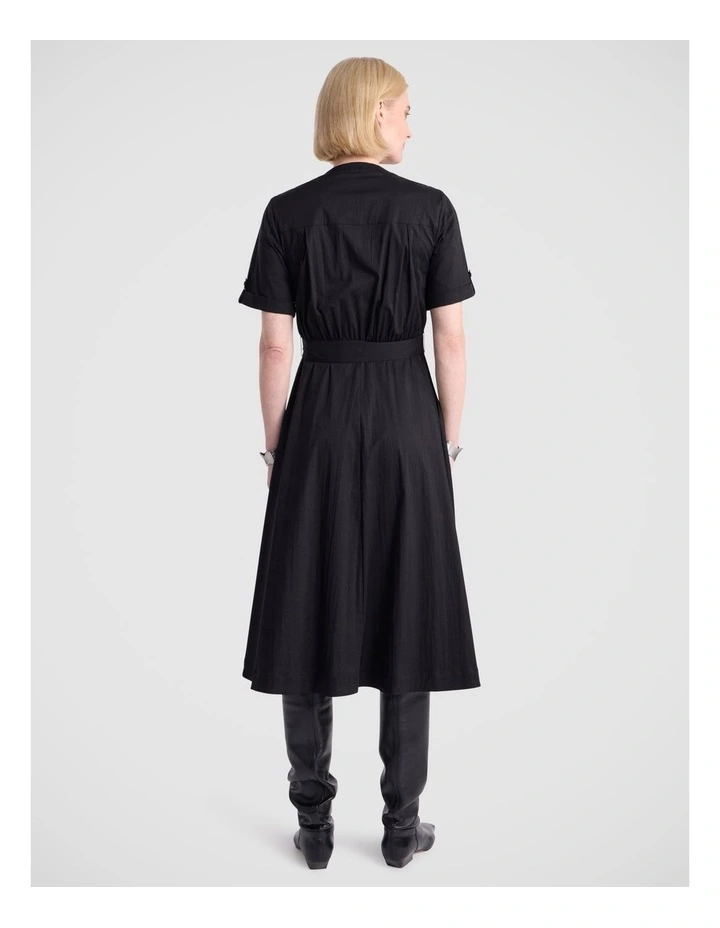 Ana Cotton Blend Shirt Dress in Black image 5