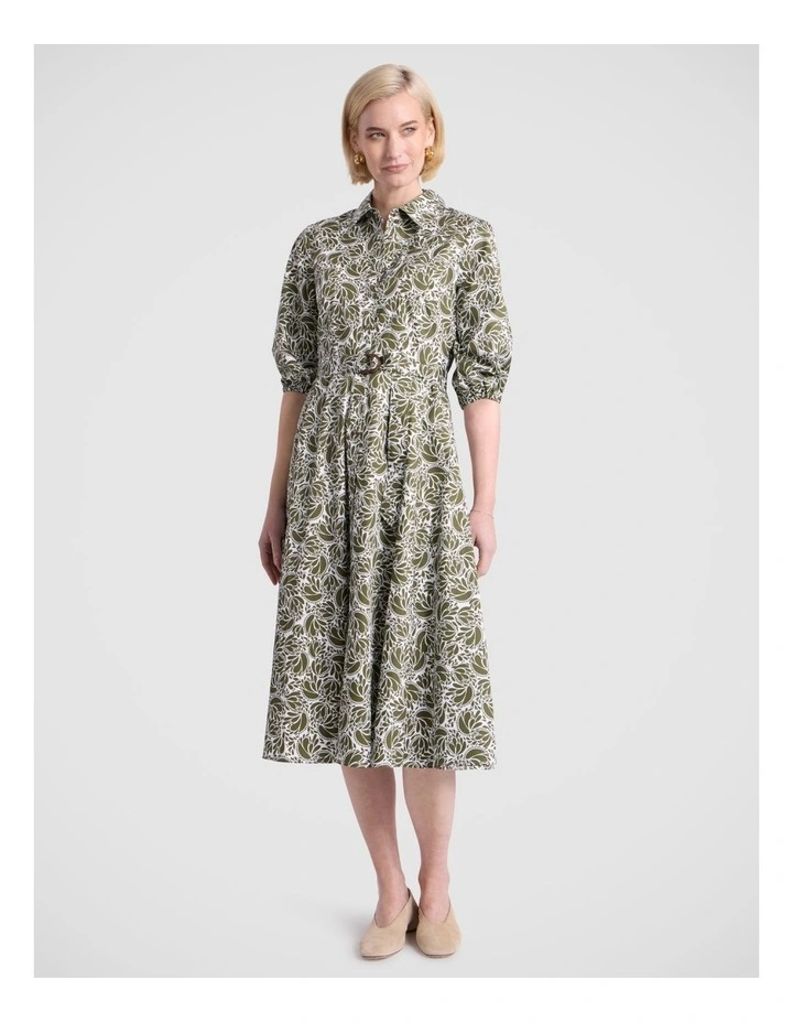 Pansy Cotton Dress in Fern Multi image 1