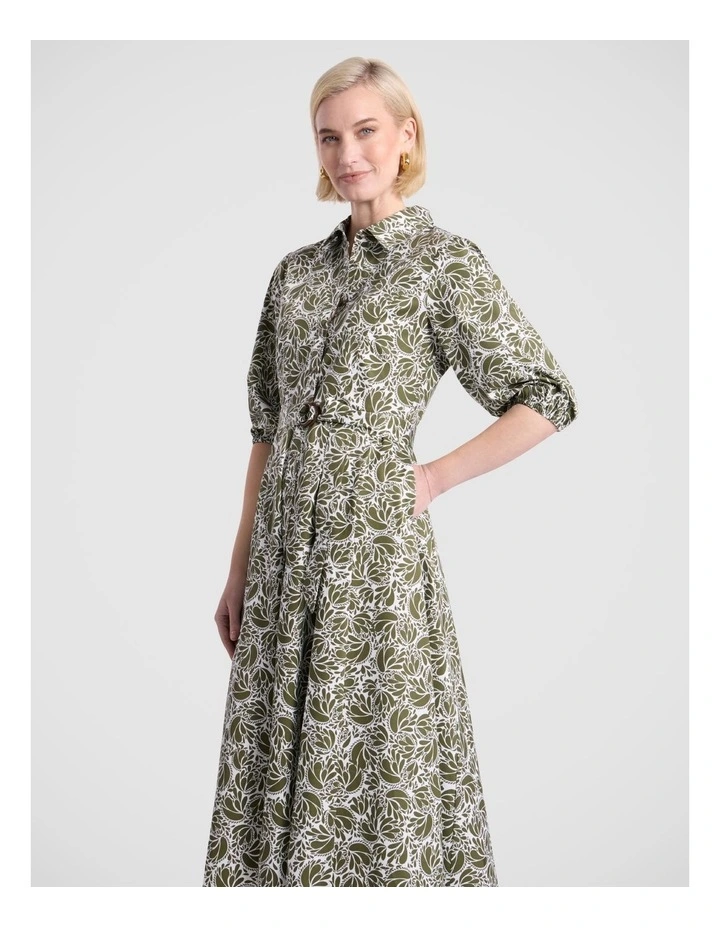 Pansy Cotton Dress in Fern Multi image 2