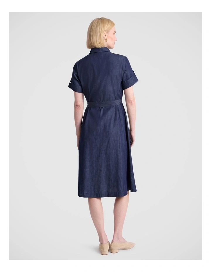 Scottie Chambray Dress in Mid Blue image 5