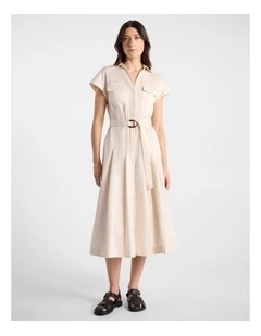 Isra Cotton Shirt Dress in Prosecco