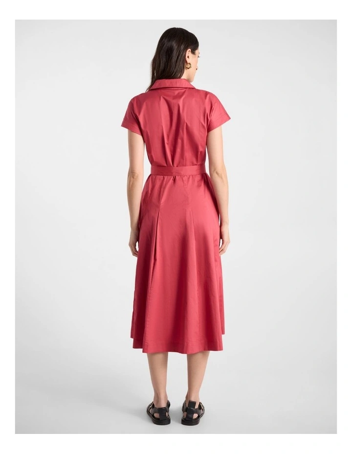 Isra Cotton Shirt Dress in Watermelon image 3