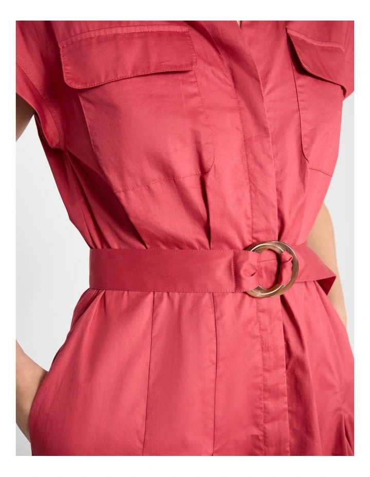 Isra Cotton Shirt Dress in Watermelon image 5