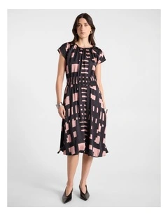 Sali Viscose Dress in Black Multi