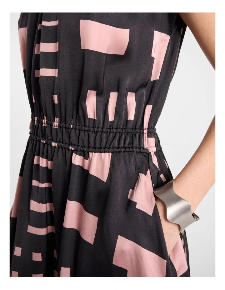 Sali Viscose Dress in Black Multi image 4
