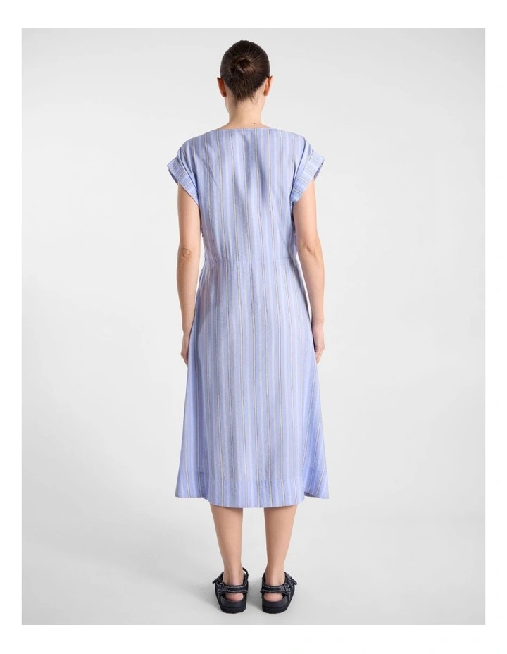 Willow Midi Dress in Blue Stripe image 3