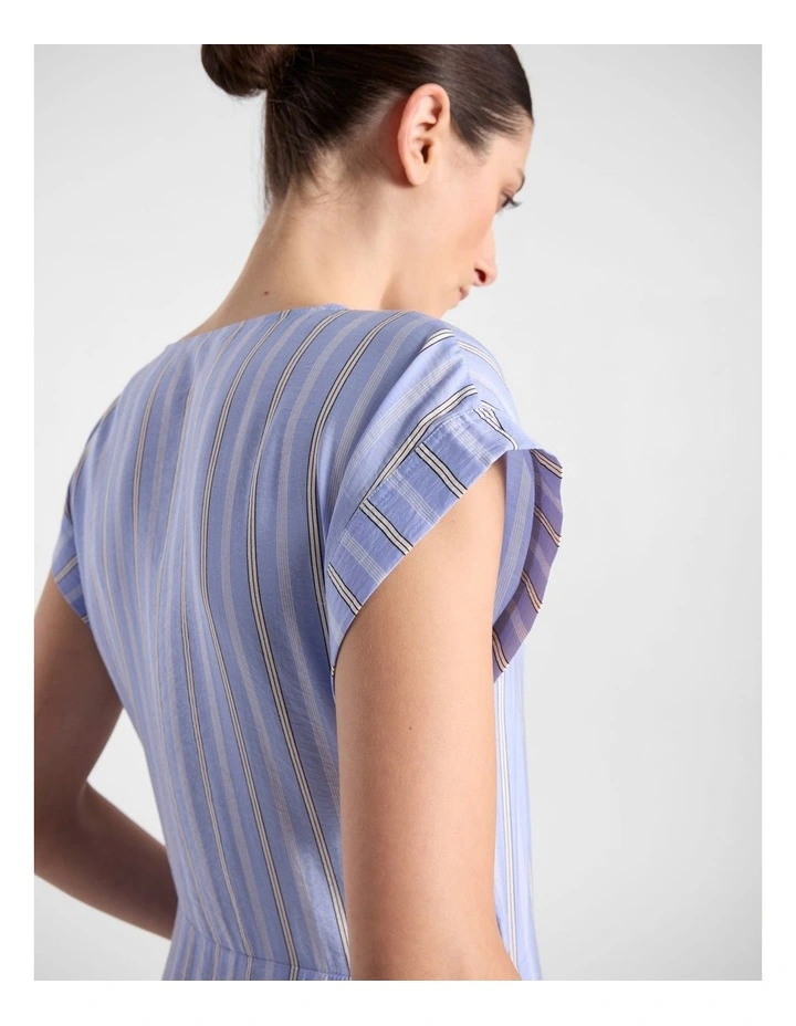 Willow Midi Dress in Blue Stripe image 4