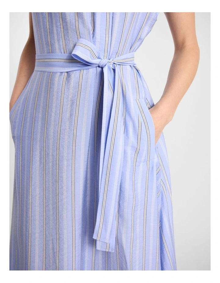 Willow Midi Dress in Blue Stripe image 5