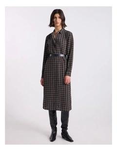 Ava Shirt Dress in Black Check