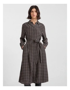 Ava Shirt Dress in Black Check