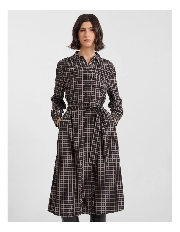 Ava Shirt Dress in Black Check image 1