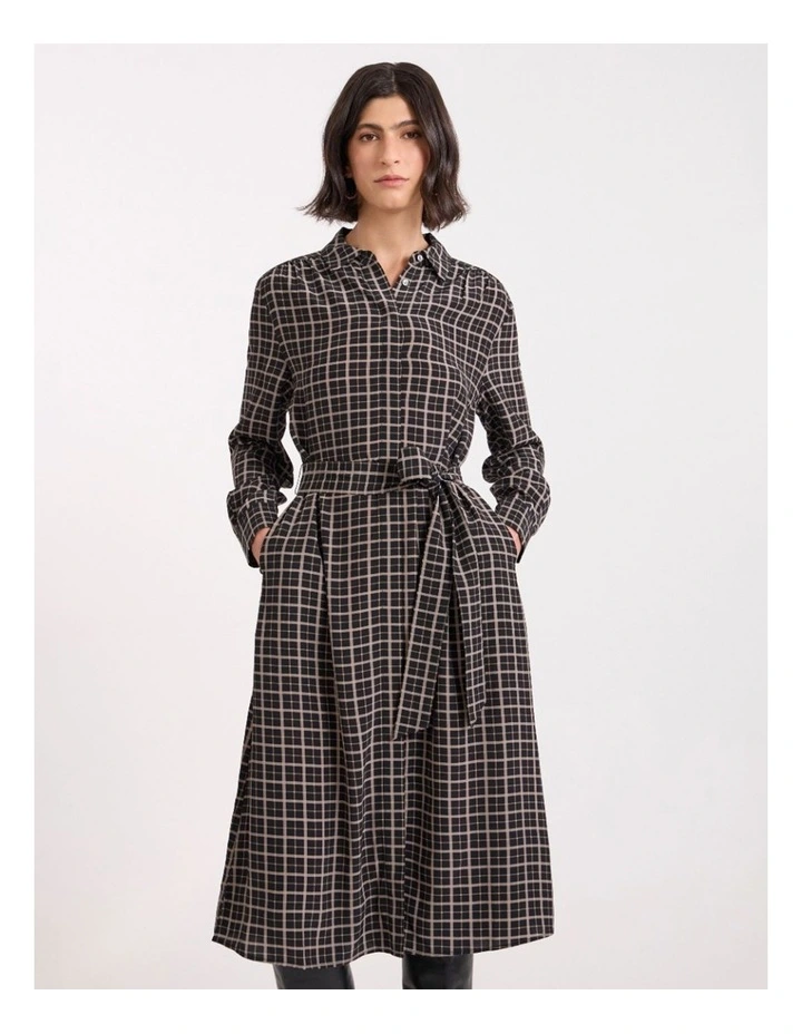 Ava Shirt Dress in Black Check image 2