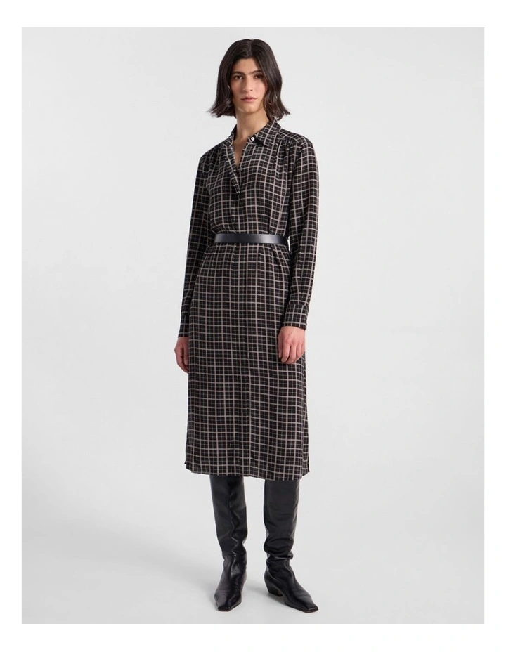Ava Shirt Dress in Black Check image 2