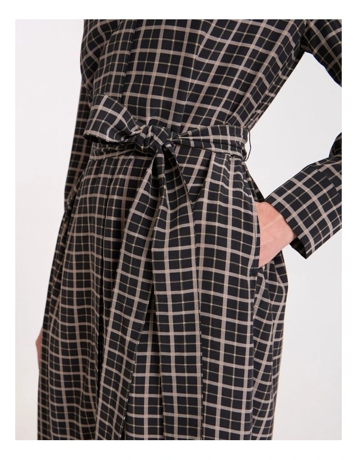 Ava Shirt Dress in Black Check image 3