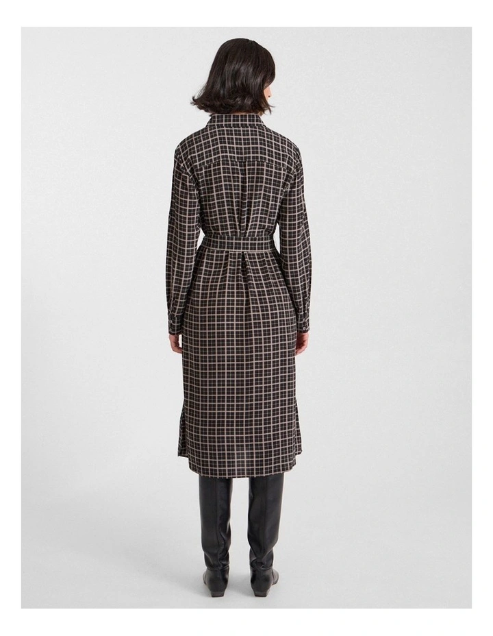 Ava Shirt Dress in Black Check image 3