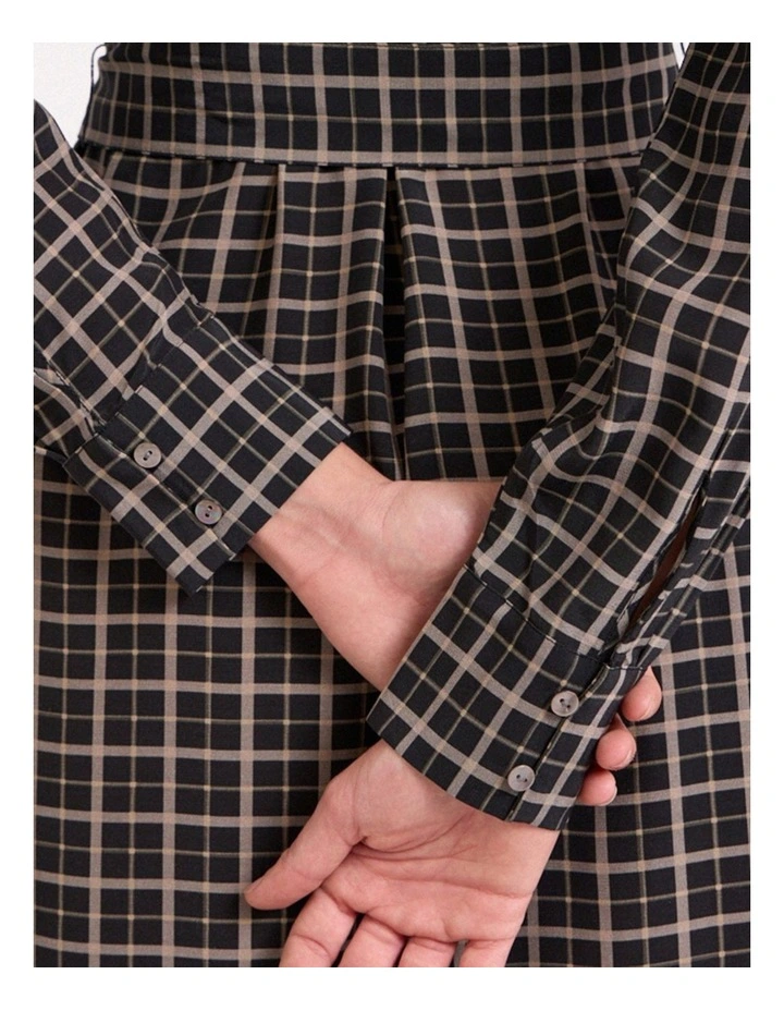 Ava Shirt Dress in Black Check image 4