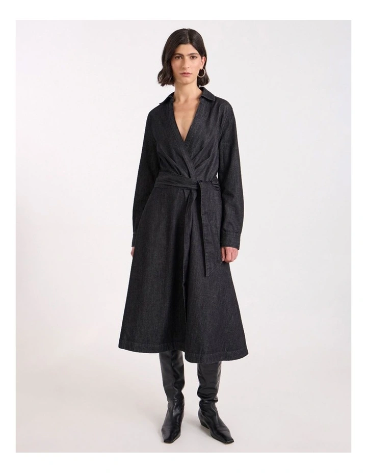 Blancha Denim Dress in Washed Black image 1