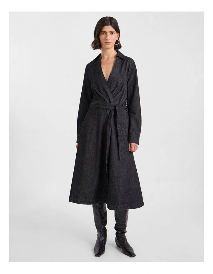 Blancha Denim Dress in Washed Black image 1