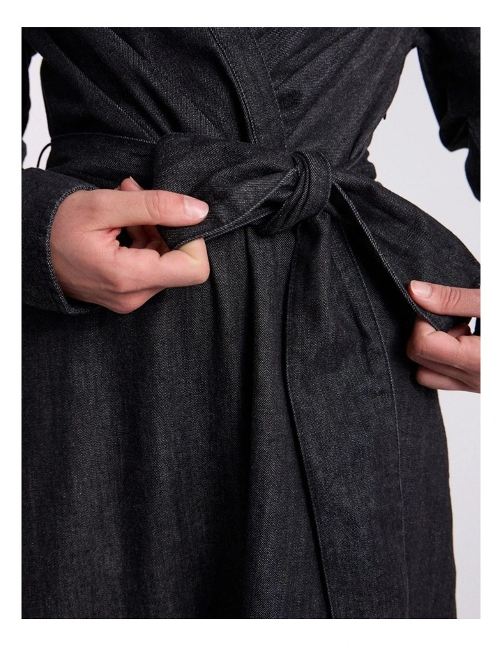 Blancha Denim Dress in Washed Black image 3