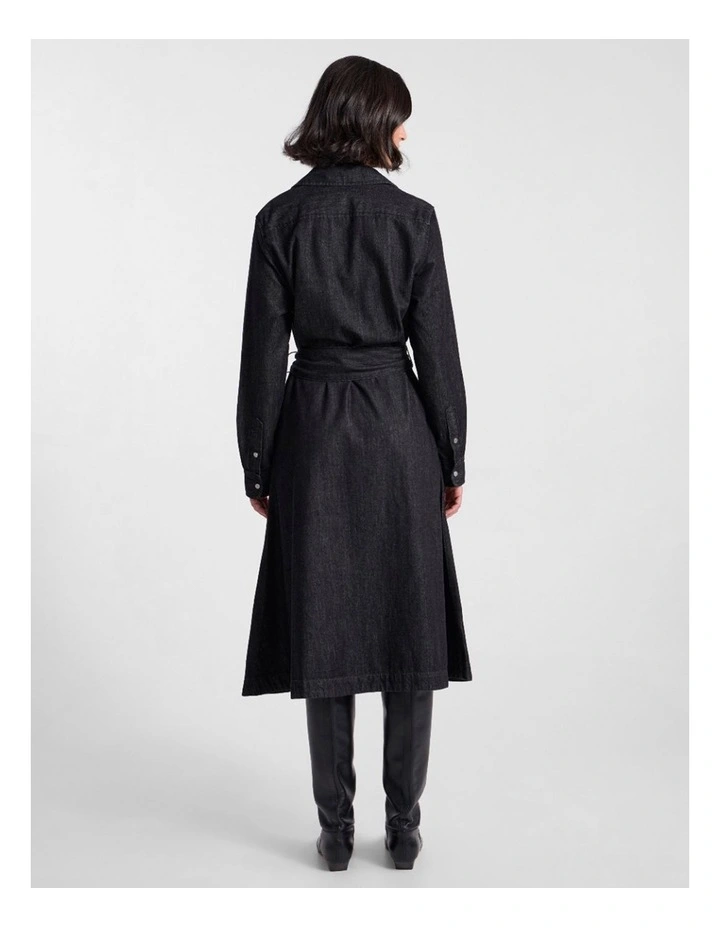 Blancha Denim Dress in Washed Black image 3