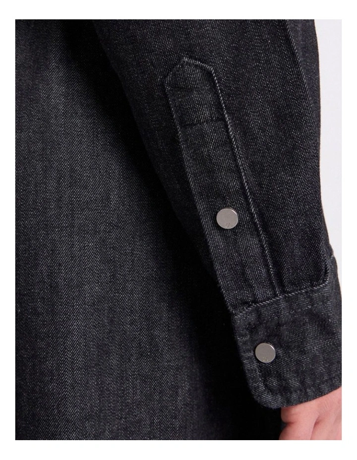 Blancha Denim Dress in Washed Black image 4