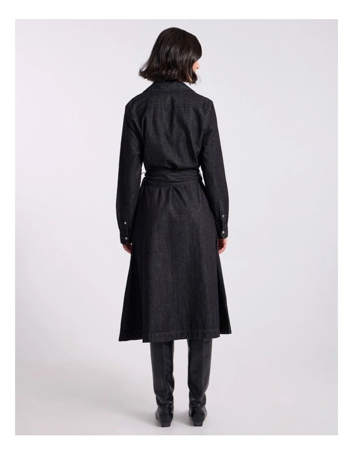 Blancha Denim Dress in Washed Black image 5