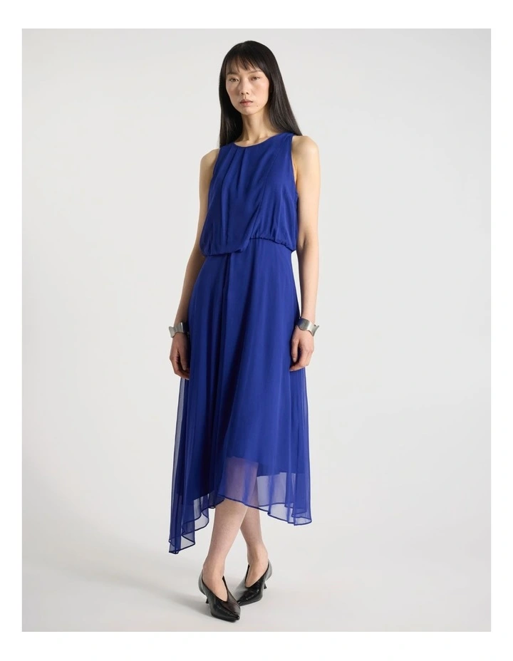 Lillian Silk Dress in Sapphire Blue image 1