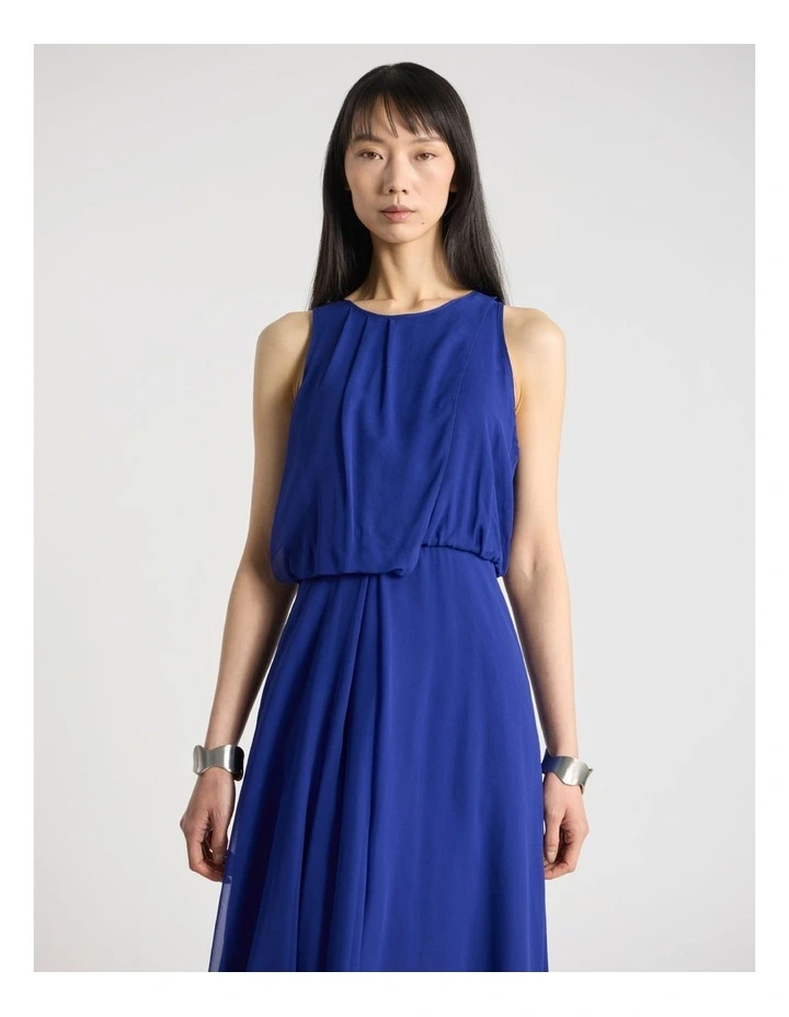 Lillian Silk Dress in Sapphire Blue image 2