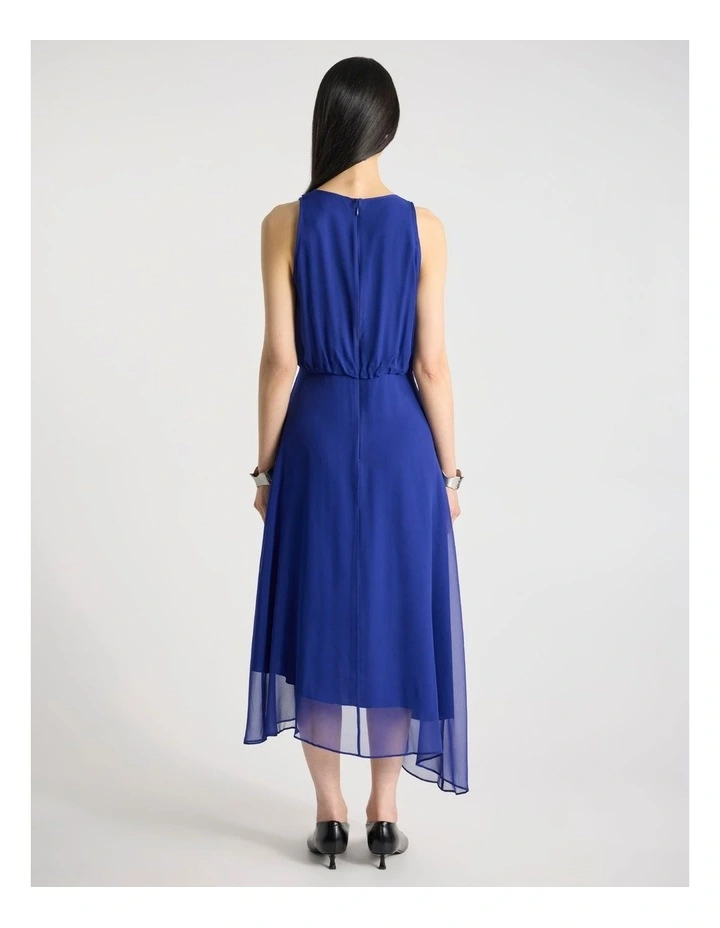 Lillian Silk Dress in Sapphire Blue image 3
