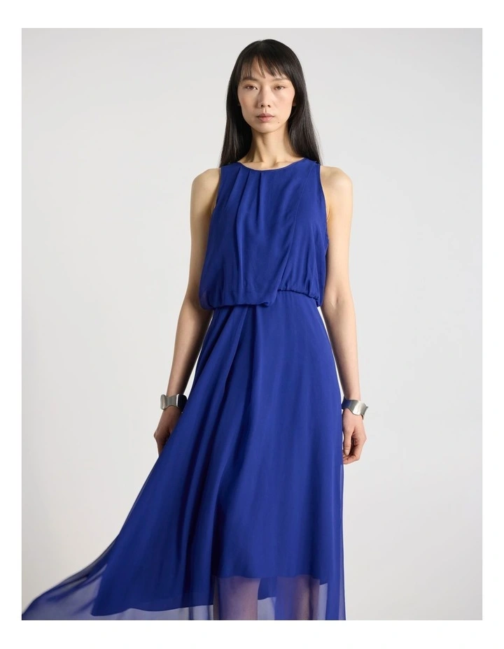 Lillian Silk Dress in Sapphire Blue image 5