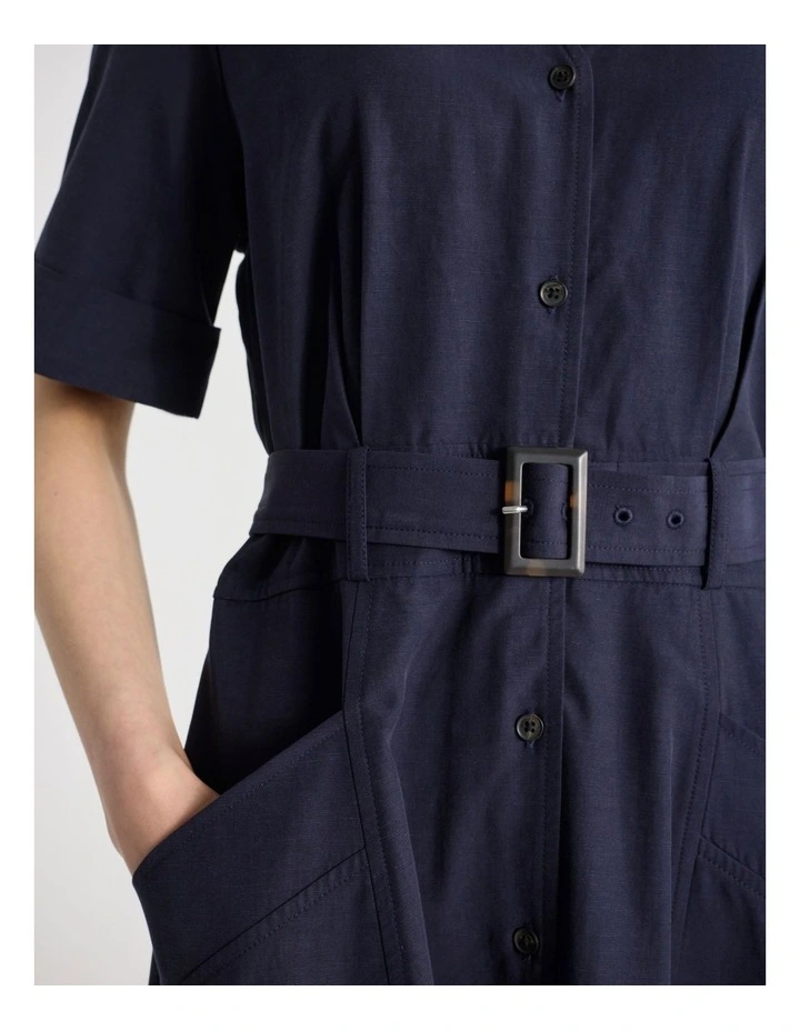 Raisa Shirt Dress in Navy image 5