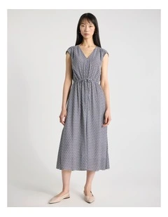 Linzi Viscose Dress in Navy Multi