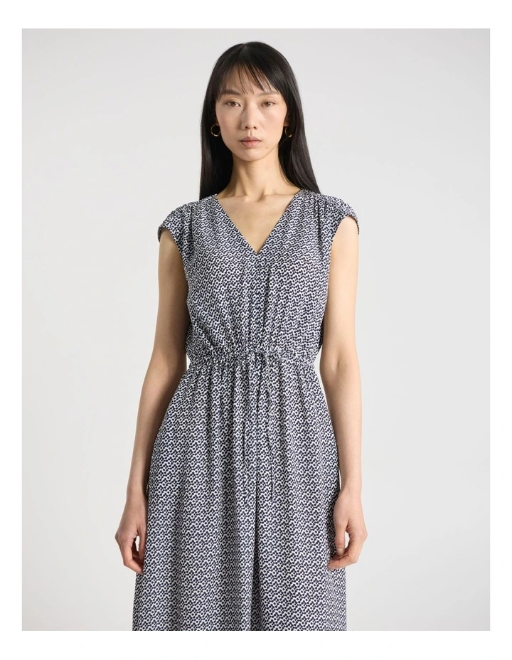 Linzi Viscose Dress in Navy Multi image 2