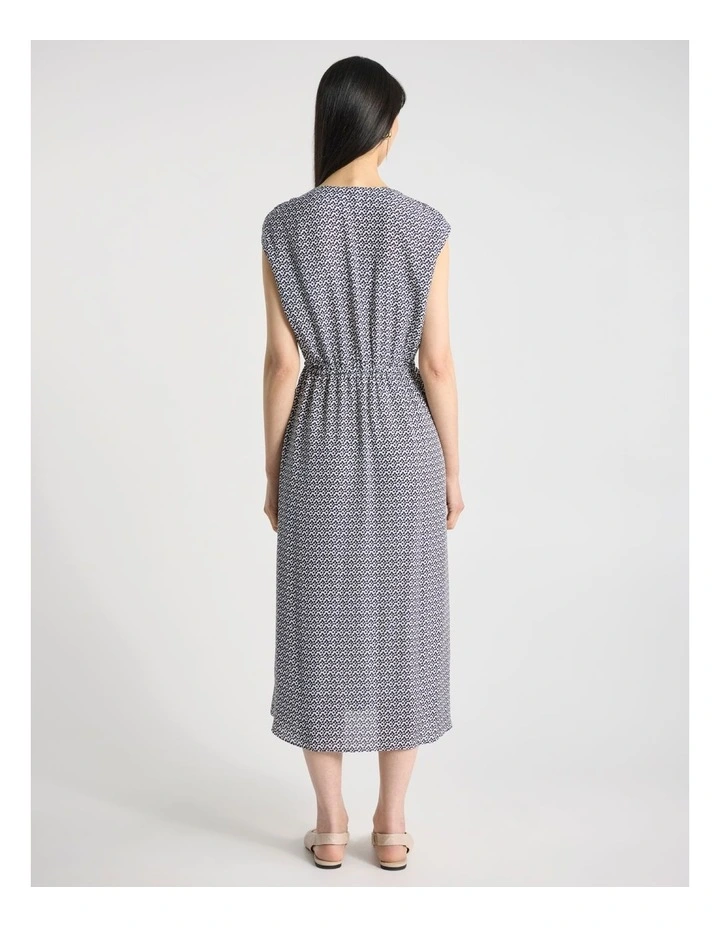 Linzi Viscose Dress in Navy Multi image 3